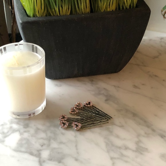 SOLD- Crystal Hair Pieces - Pink/Purple Hearts - Picture 6 of 7